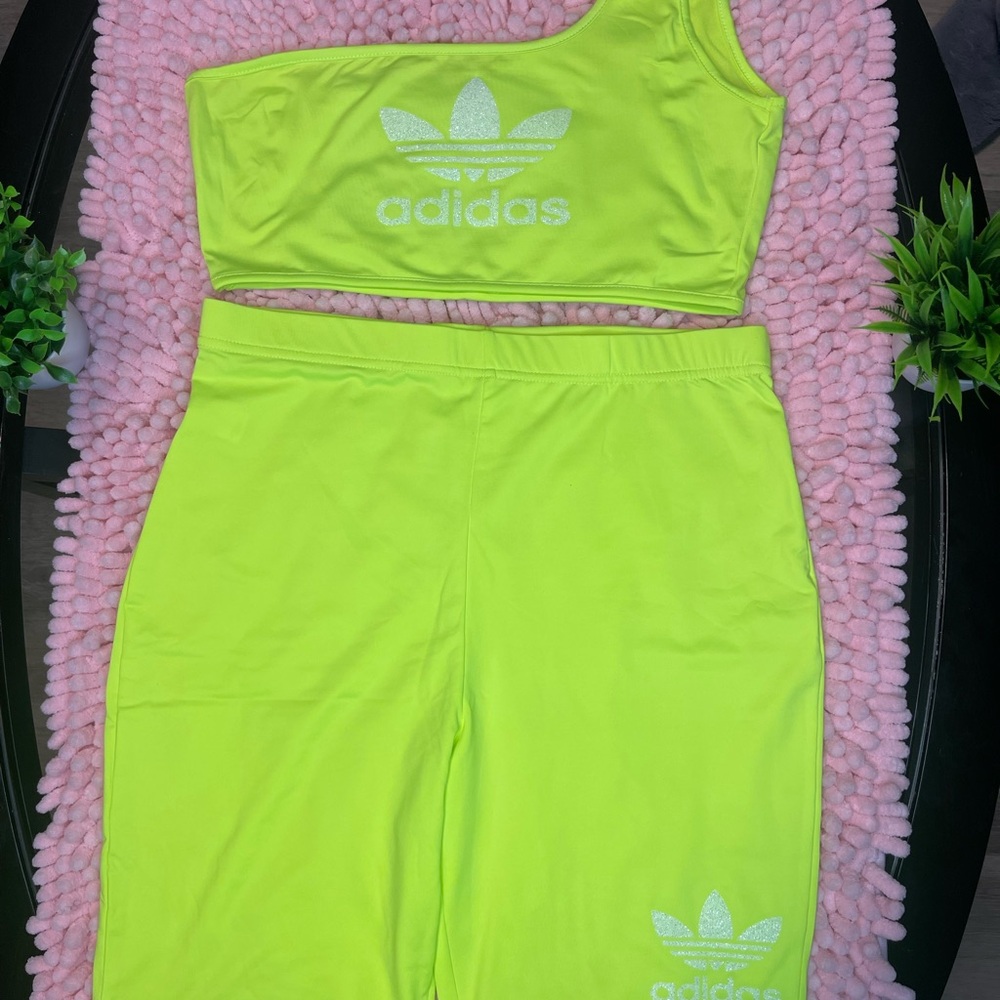 Adidas Bright Lime One-Shoulder Set
